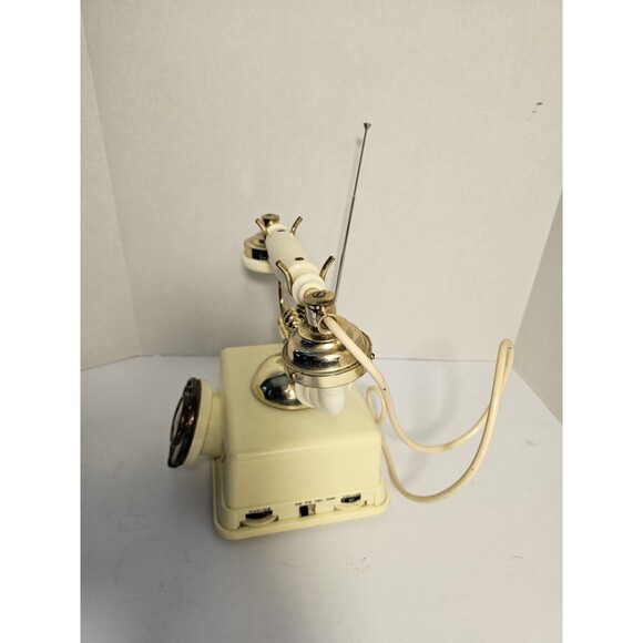 Vintage Rotary Style Telephone AM/FM Radio Combo Gold Retro Novelty Phone Japan - Picture 4 of 9